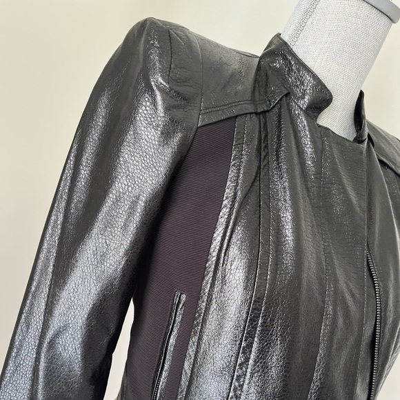 🇨🇦 Black Shiny Bomber Jacket ~ SIZE S 🖤 - Picture 4 of 7